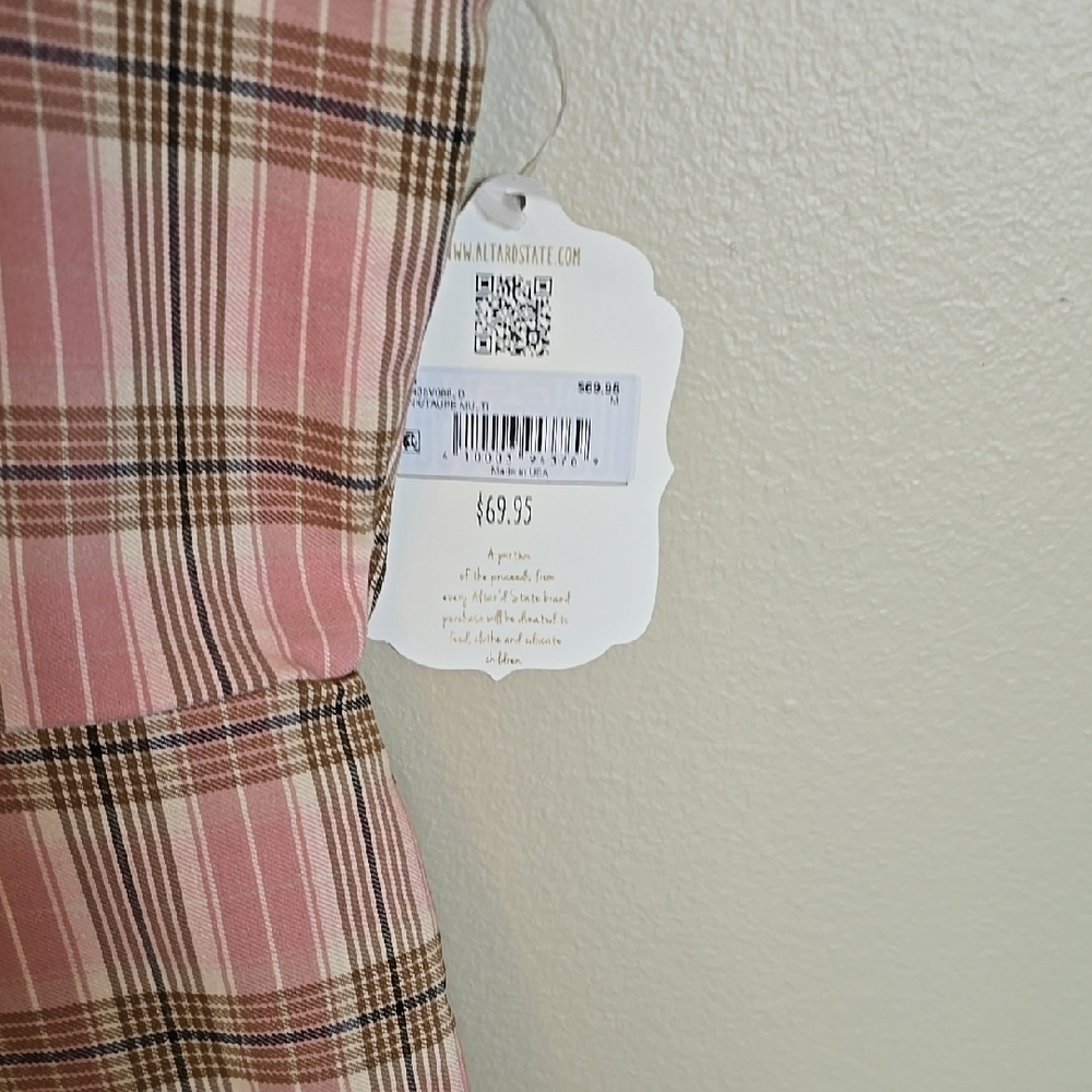 Altar'd State Pink Plaid Mini Dress - Picture 2 of 5